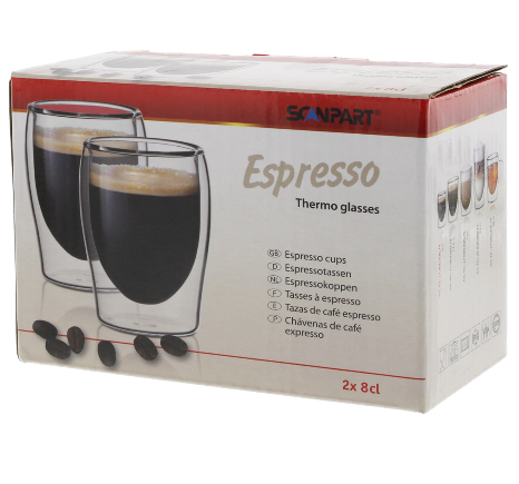 SCANPART "Espresso" dvigubo stiklo stiklinės 2 x 80 ml 1